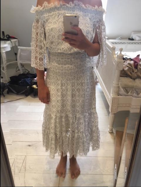Temperley White Paneled Bardot Dress
