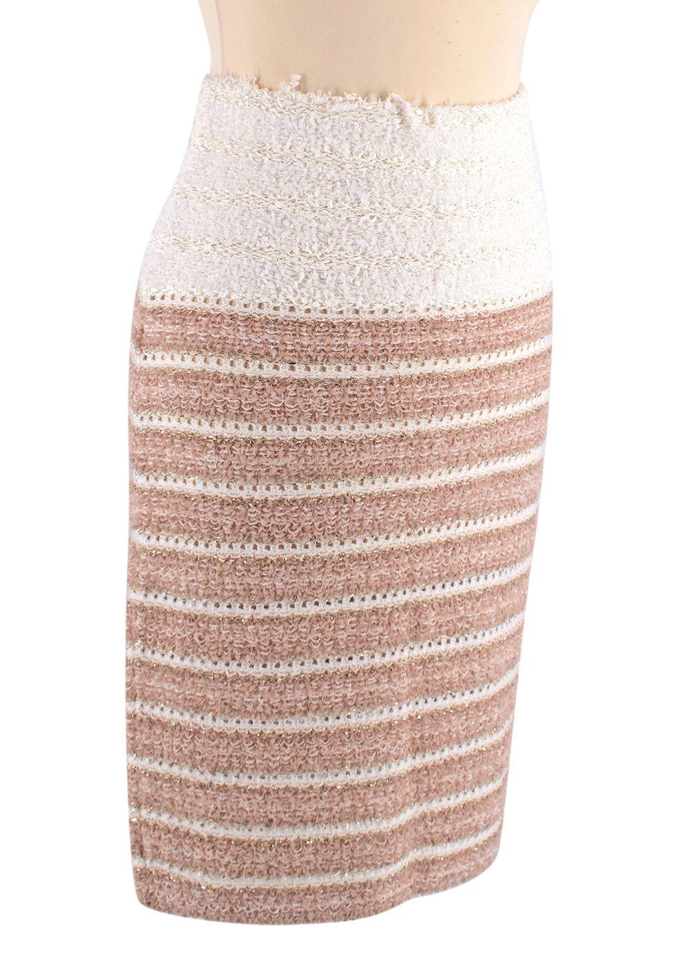 Genoux Metallic Striped Tweed Skirt