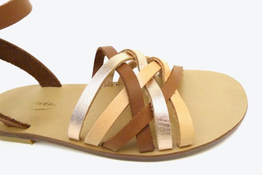 Bonpoint brown leather strappy sandals