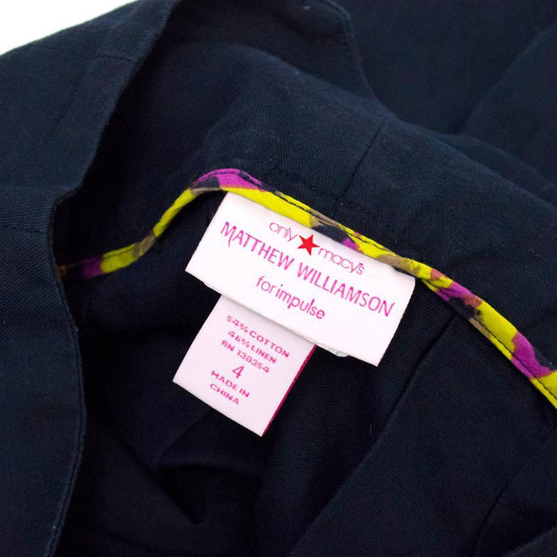 Matthew Williamson Navy Mini Skater Skirt