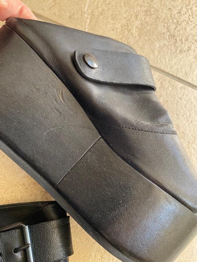 Marsell Black Leather Chunky Platform Slides