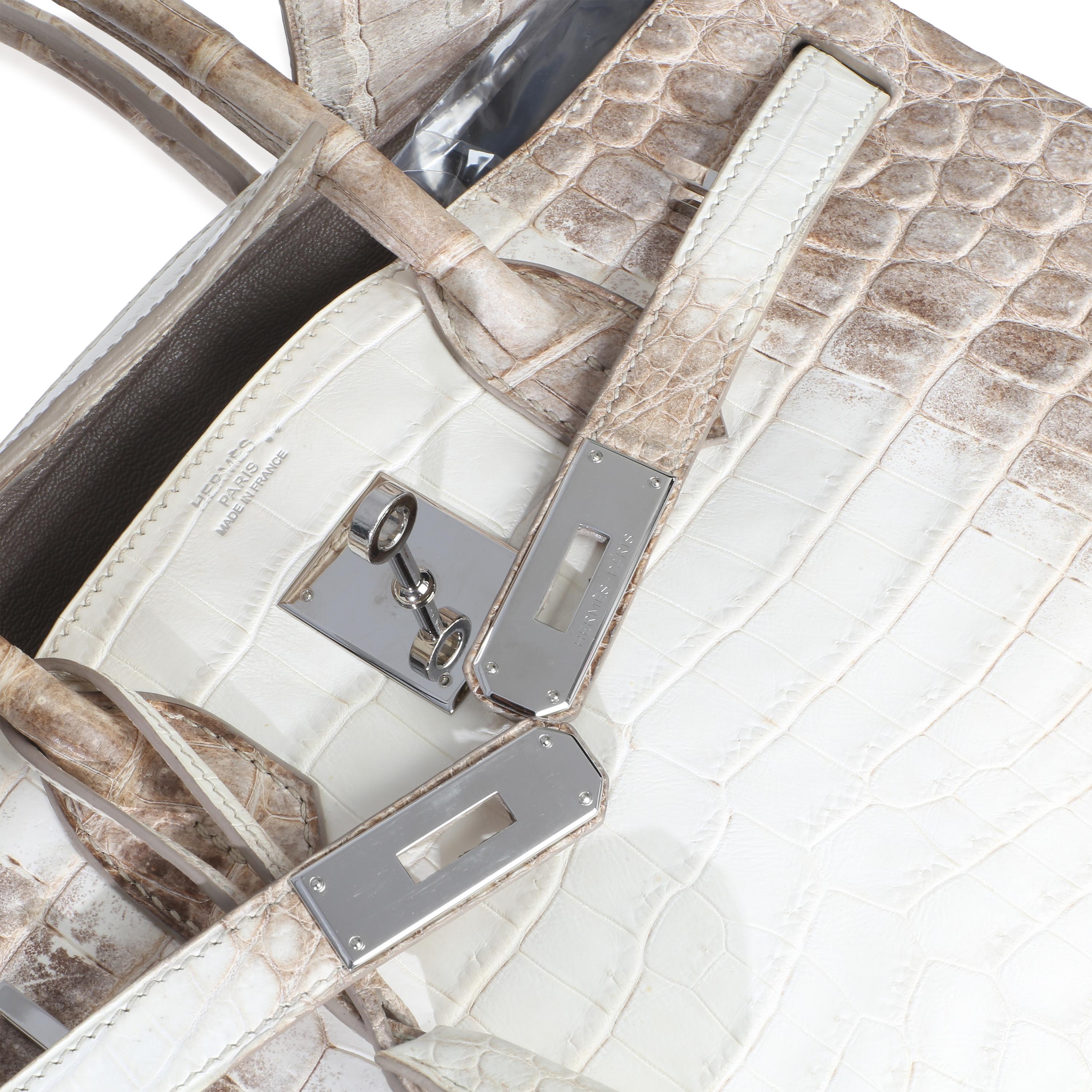 Hermès Birkin 30 Blanc Matte Niloticus Crocodile Himalaya PHW