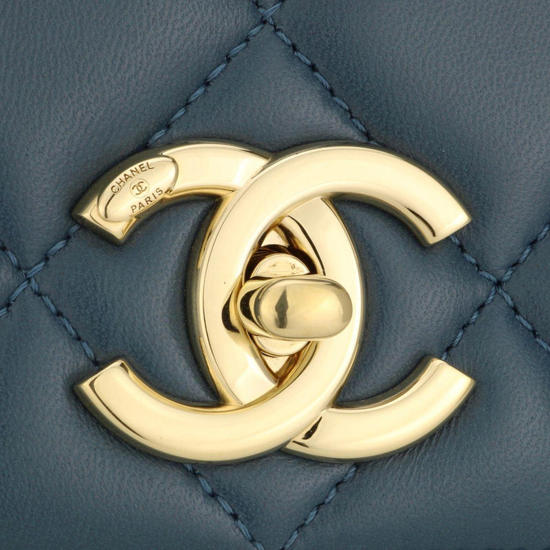 Chanel Blue Lambskin Trendy Bag