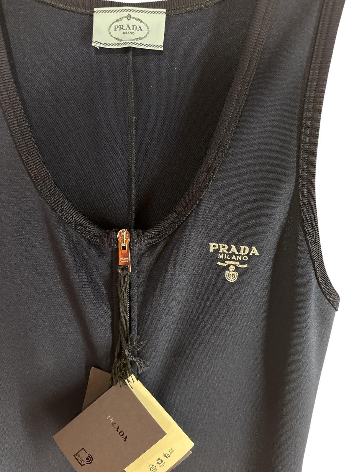 Prada Navy Blue Lycra Jumpsuit