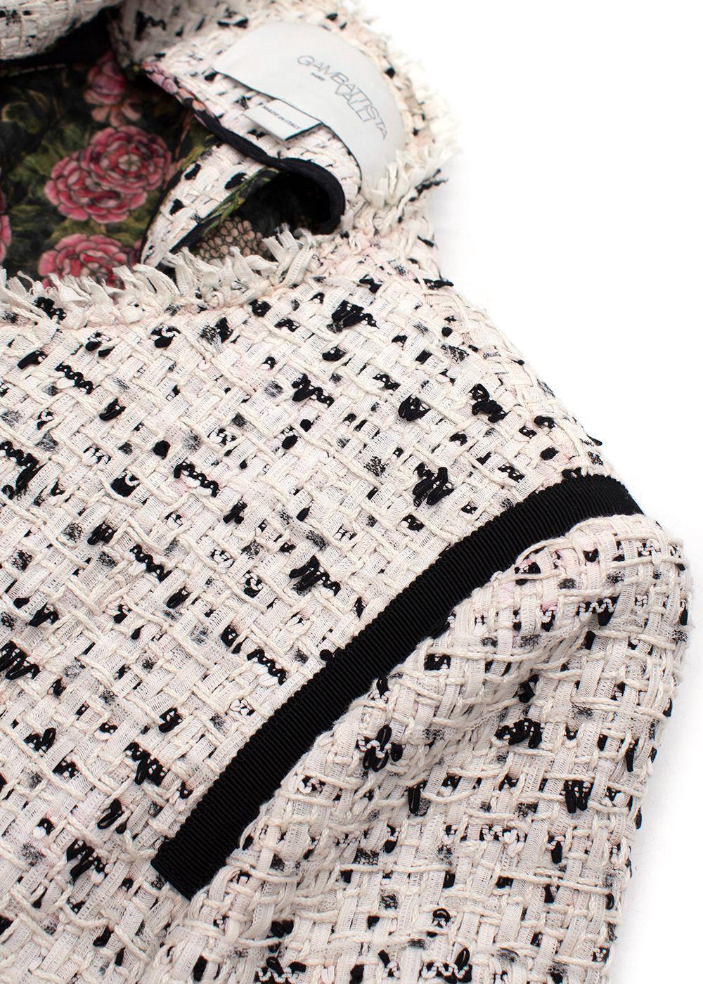 Giambattista Valli Black and White Lightweight Tweed Coat