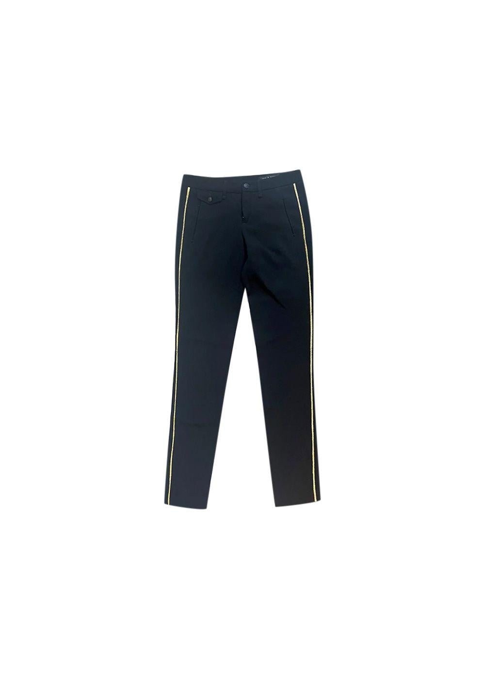 Black glitter side stripe trousers