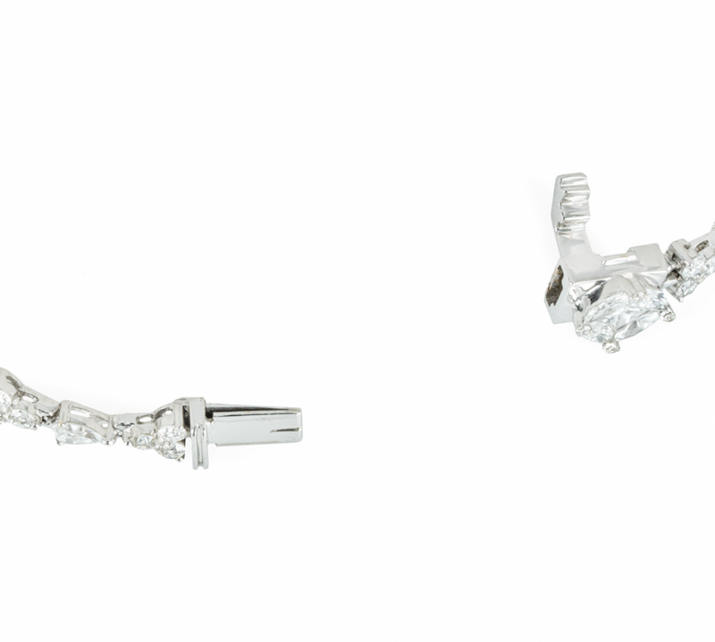 18ct white gold & white diamond bracelet 6.77TDW