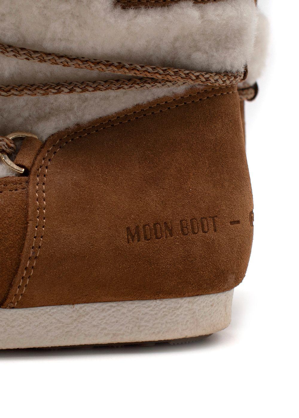 Moon Boot LAB69 Dark Side Low Cream Shearling Boots