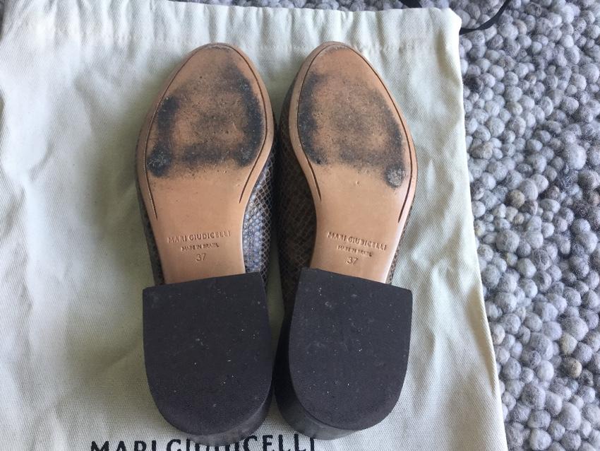 Mari Giudicelli  brown embossed leather mules