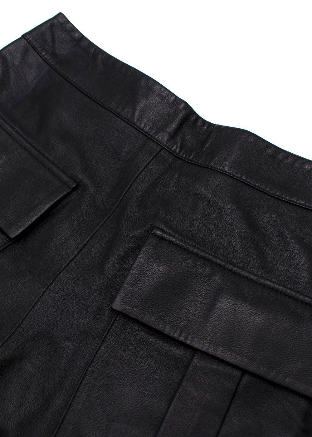 Zeynep Arcay Black Leather Shorts
