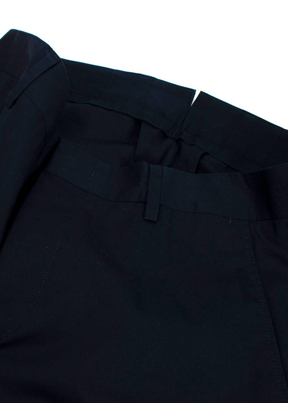 Lanvin Navy Cotton Tailored Trousers