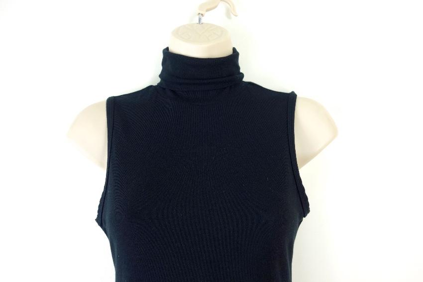 Theory Black Sleeveless Rollneck Wendel Top