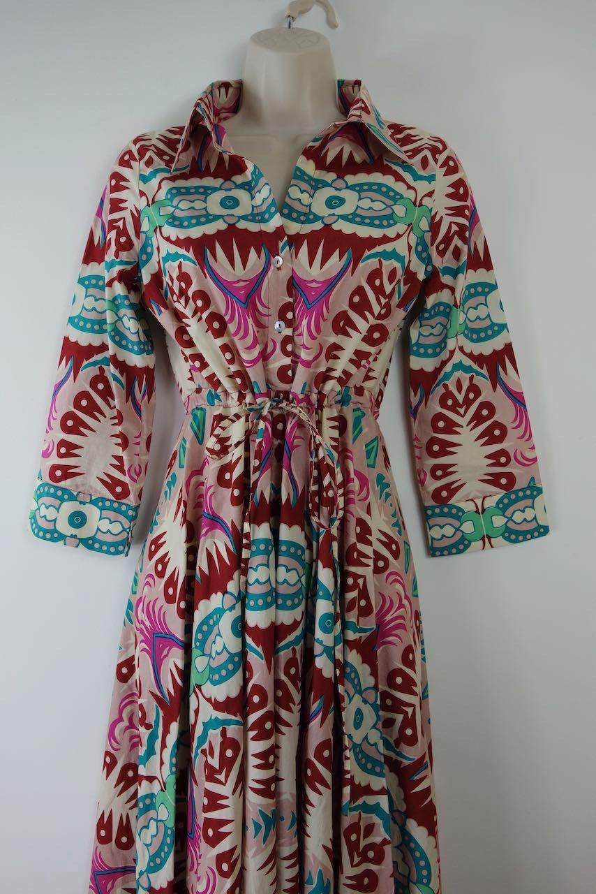 multicolour block print cotton dress