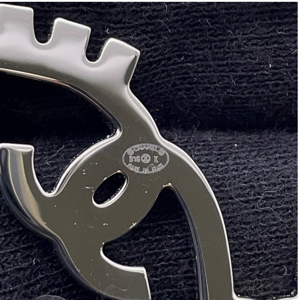 Chanel Silver Crystal Cat Brooch Pin