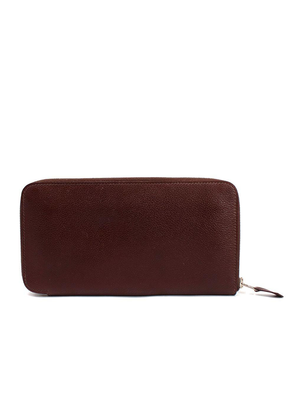 Hermes Chocolate Brown Leather Azap Long Wallet