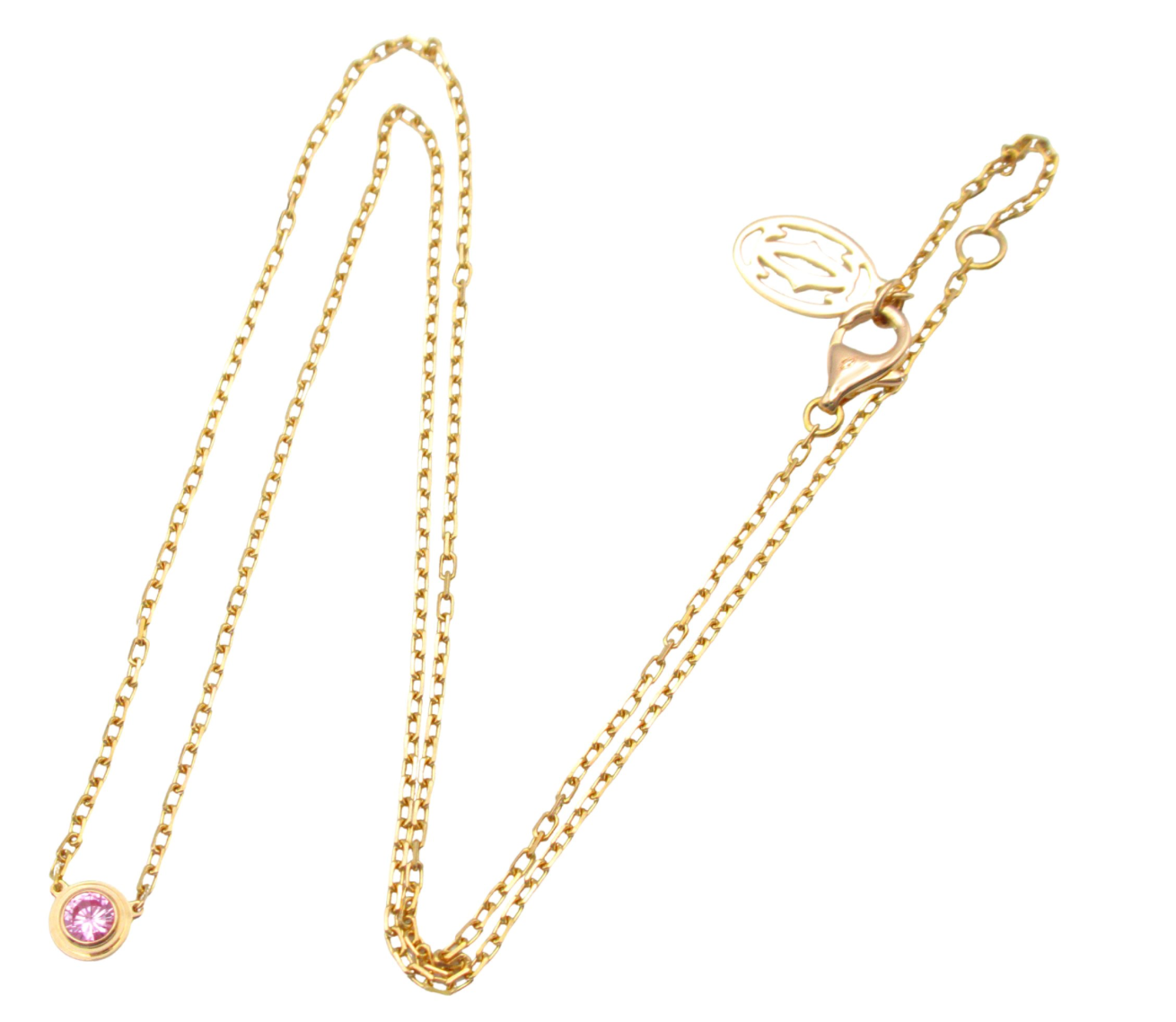 Cartier D'Amour Pink Sapphire Gold Necklace