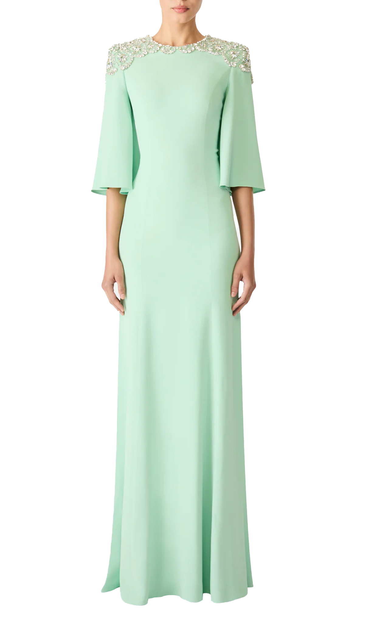 Jenny Packham Daze Minimal Gown Sculpted Sleeves