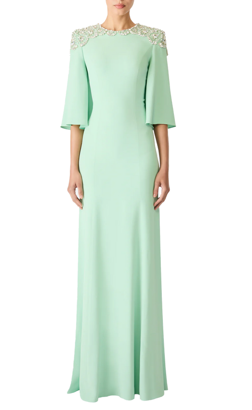 Jenny Packham Daze Minimal Gown Sculpted Sleeves