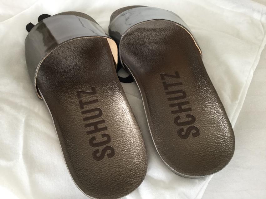 Schutz Camilis mirrored-leather slides