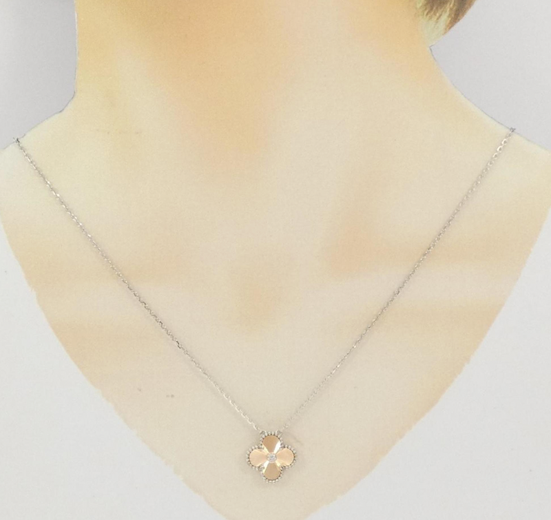 Van Cleef & Arpels White Gold Vintage Alhambra Necklace