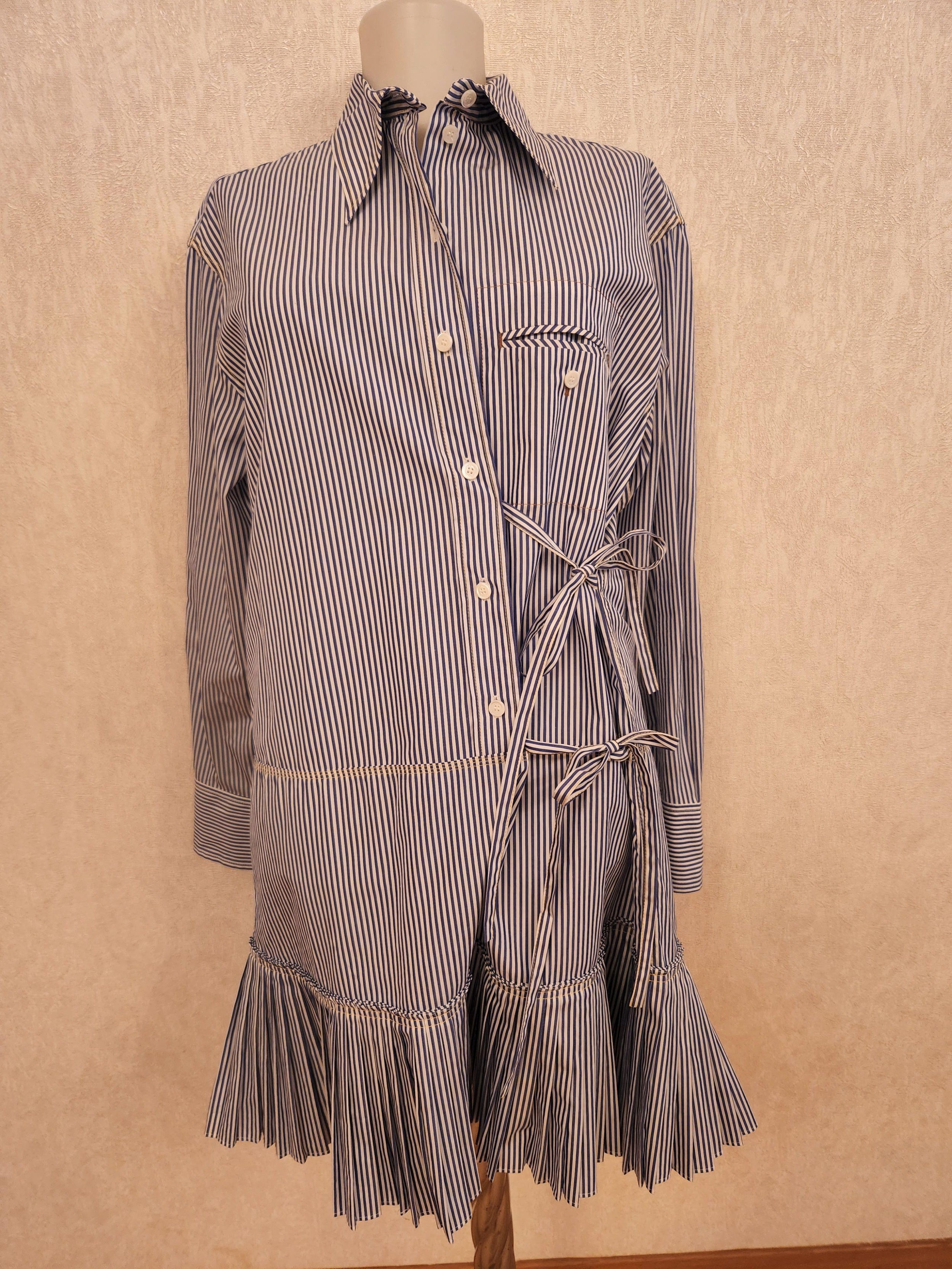 Cotton Striped Shirt Dress