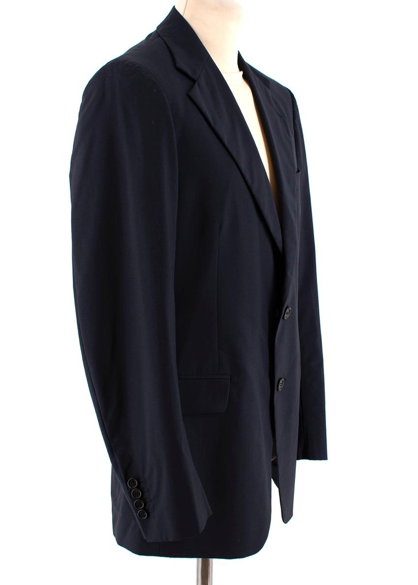 Prada Navy Wool Single Breasted Tailored Jacket