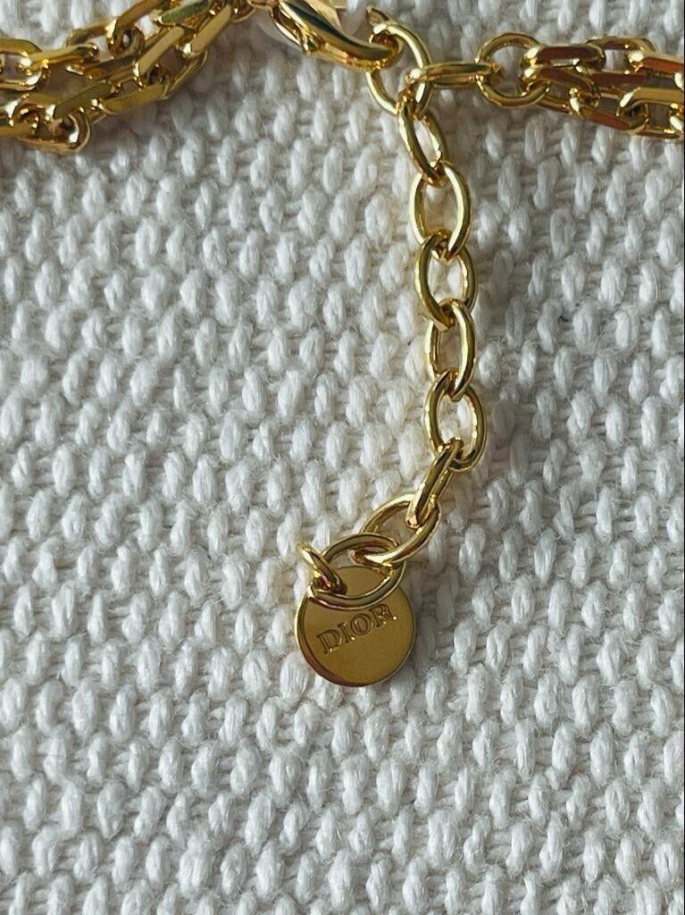 gold-tone metal CD Navy necklace