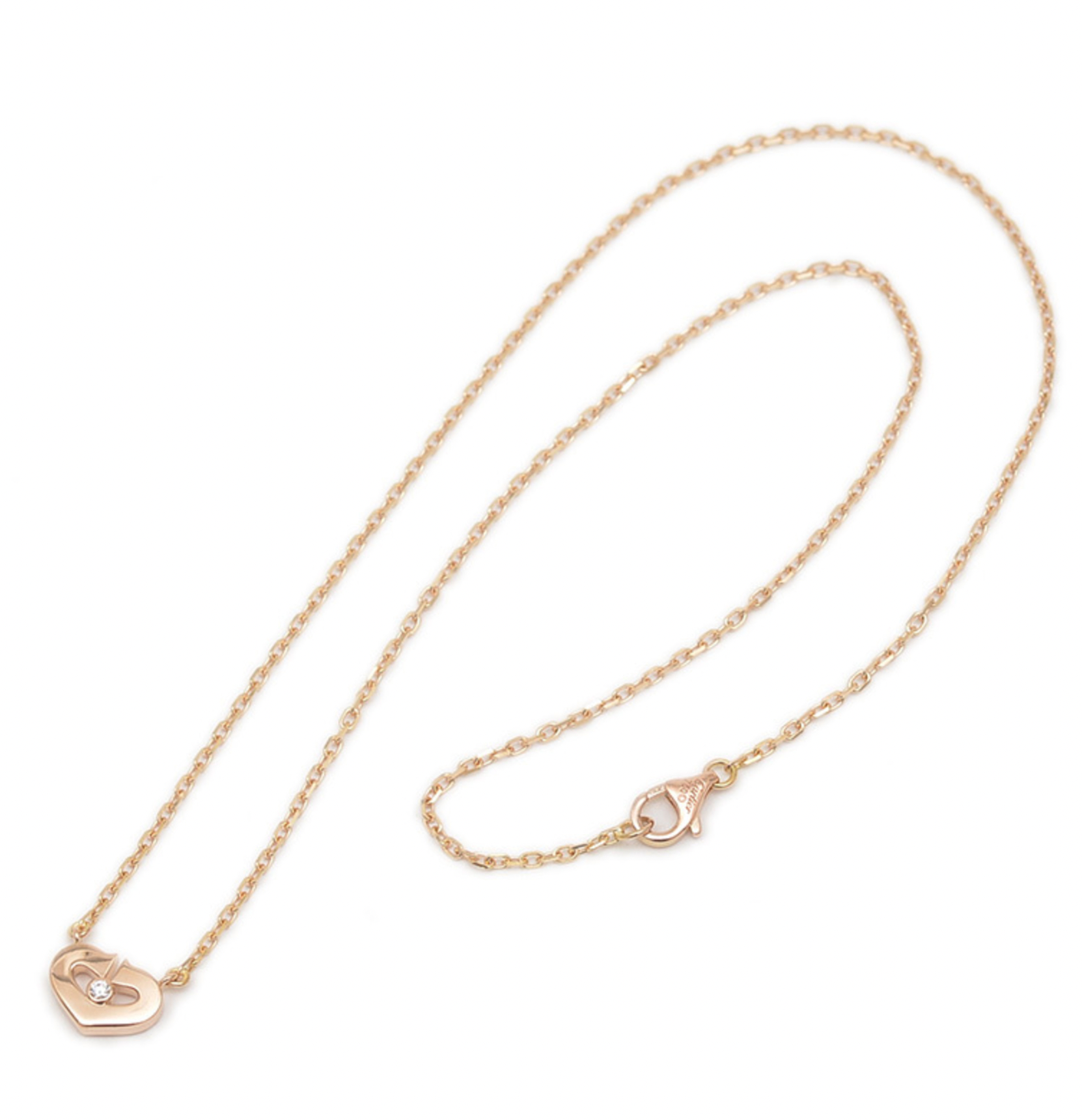 Cartier Rose Gold C Heart Necklace