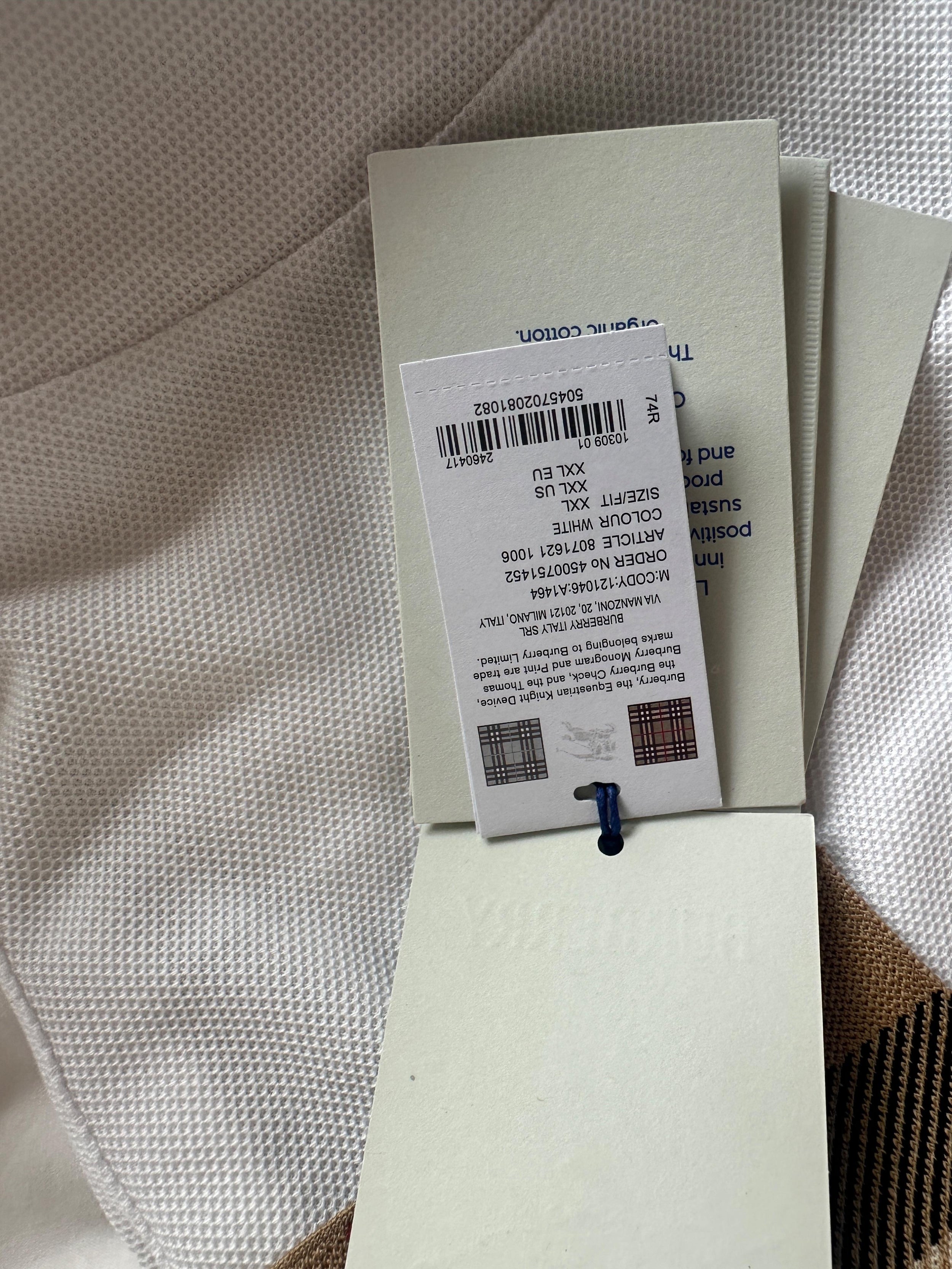 Burberry White Polo Shirt