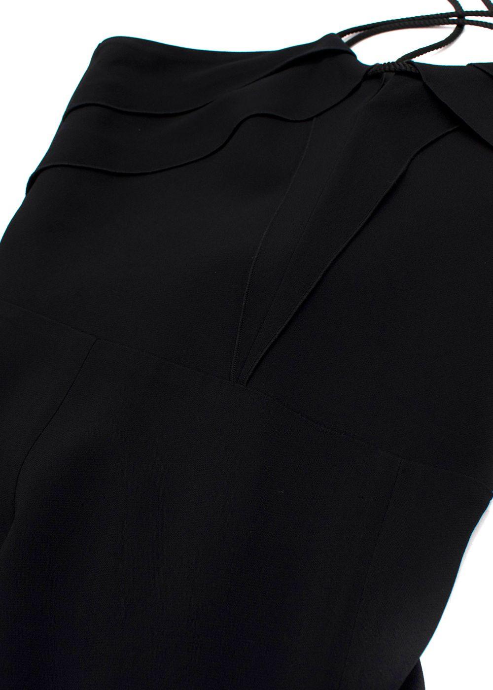 Roland Mouret Black Rope Strap Midi Dress