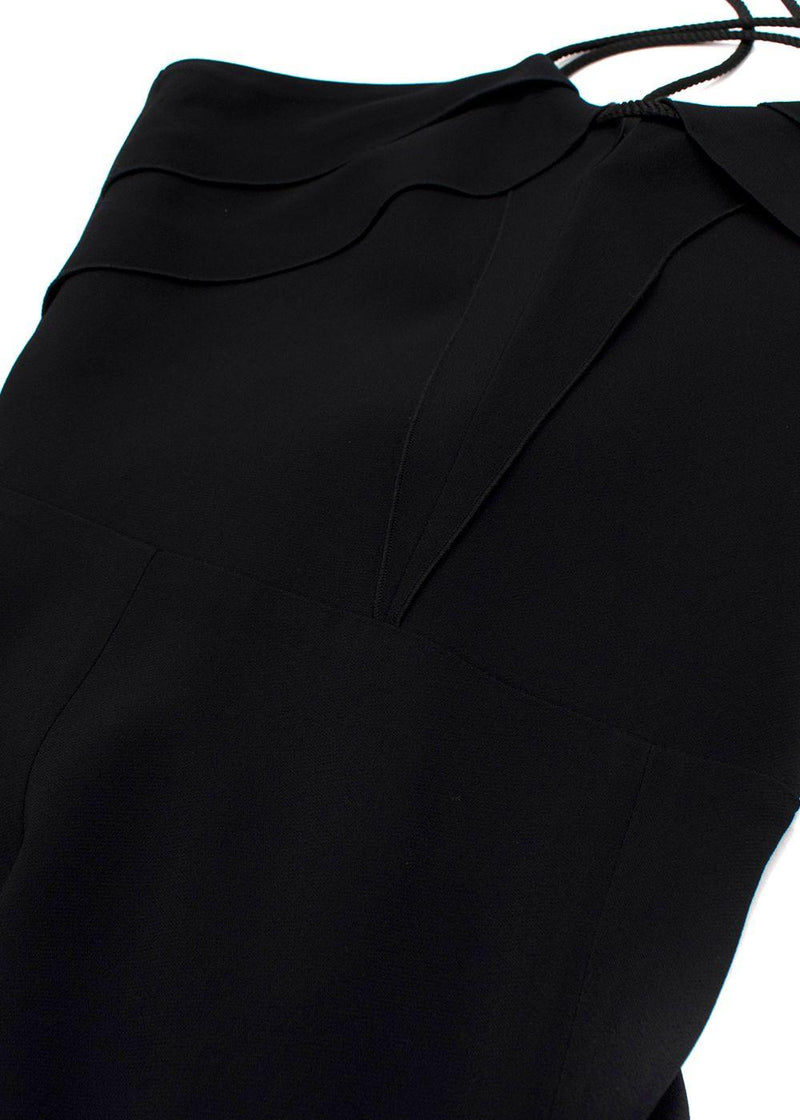 Roland Mouret Black Rope Strap Midi Dress
