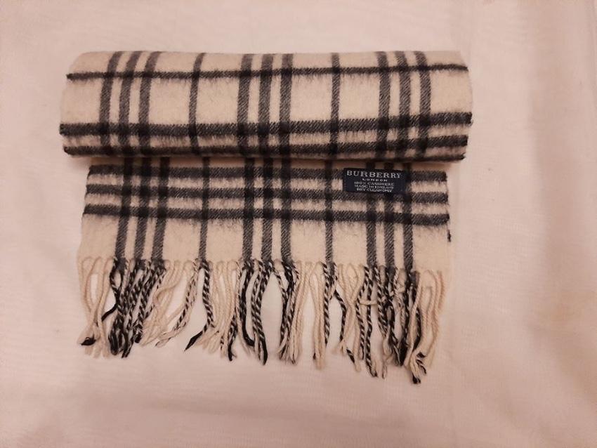 Cream Classic Check Cashmere Scaef