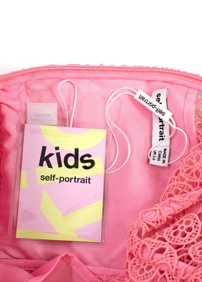 Self Portrait Kids  Pink Guipure  Lace Dress