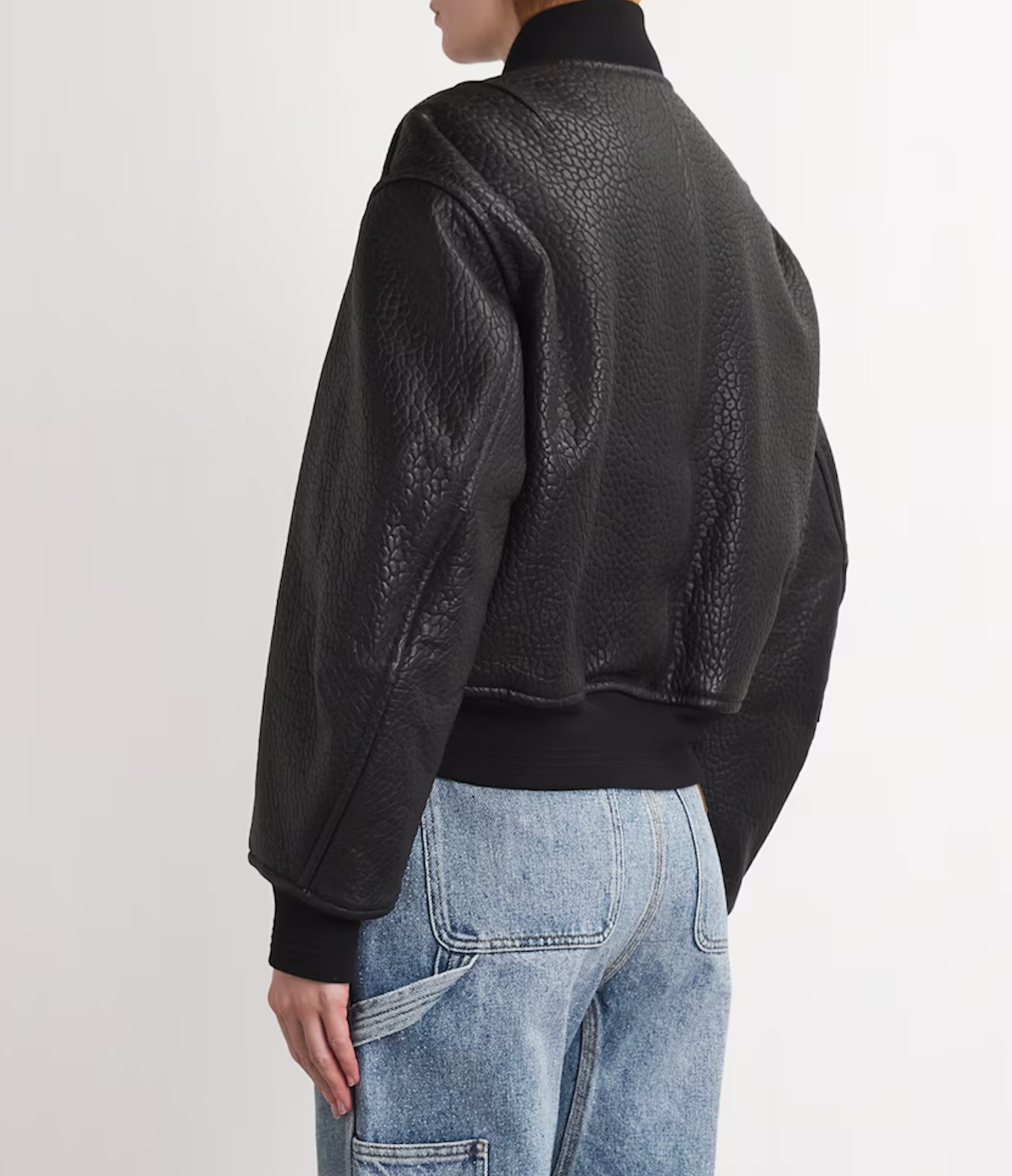 Alexander Wang Lambskin Cropped Bomber Jacket