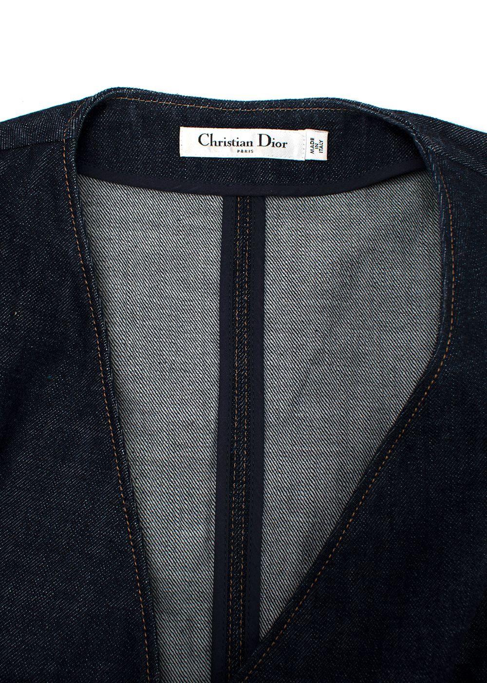 Dior Crystal Embroidered A-line Denim Dress