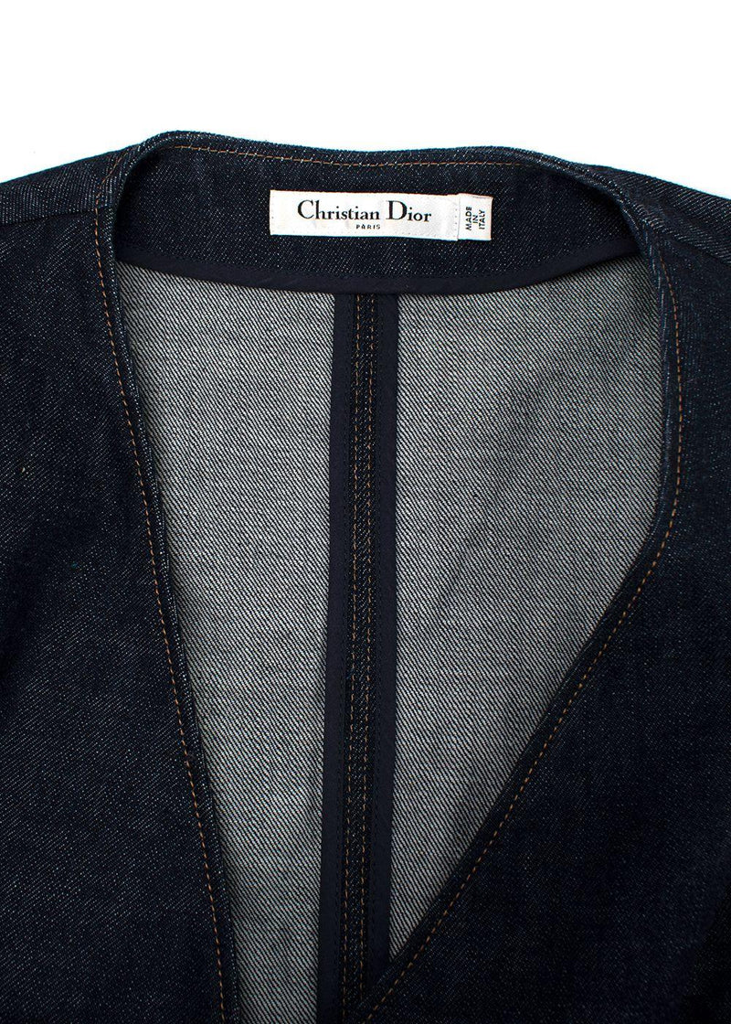 Dior Crystal Embroidered A-line Denim Dress