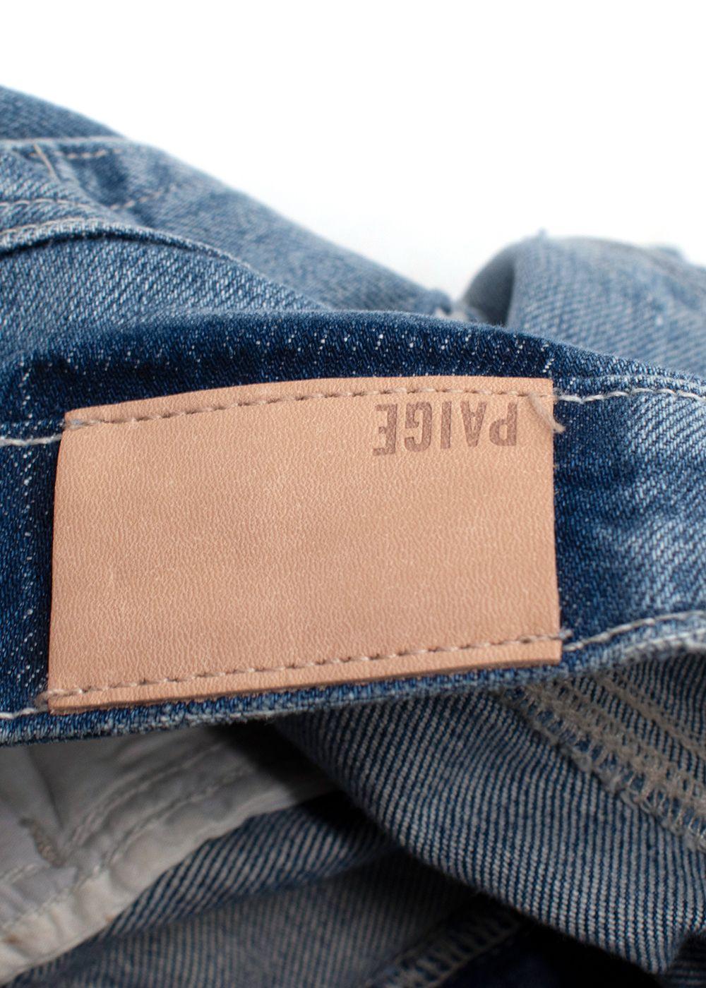 Paige Denim Distressed Hem Blue Jeans