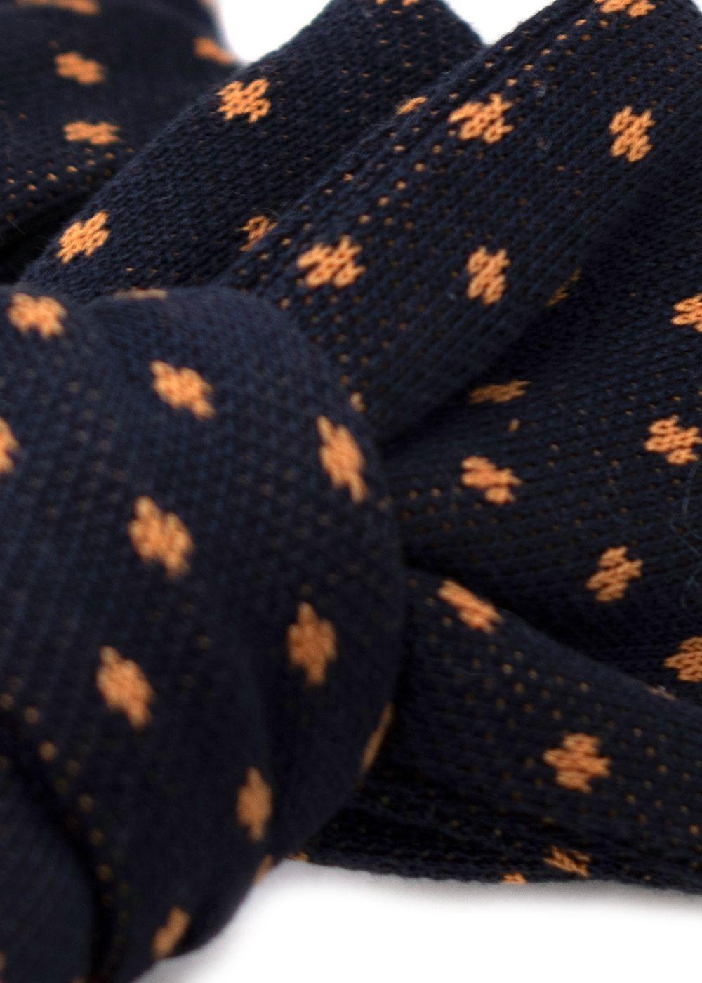 Gucci Navy Orange Pattern Bow Tie