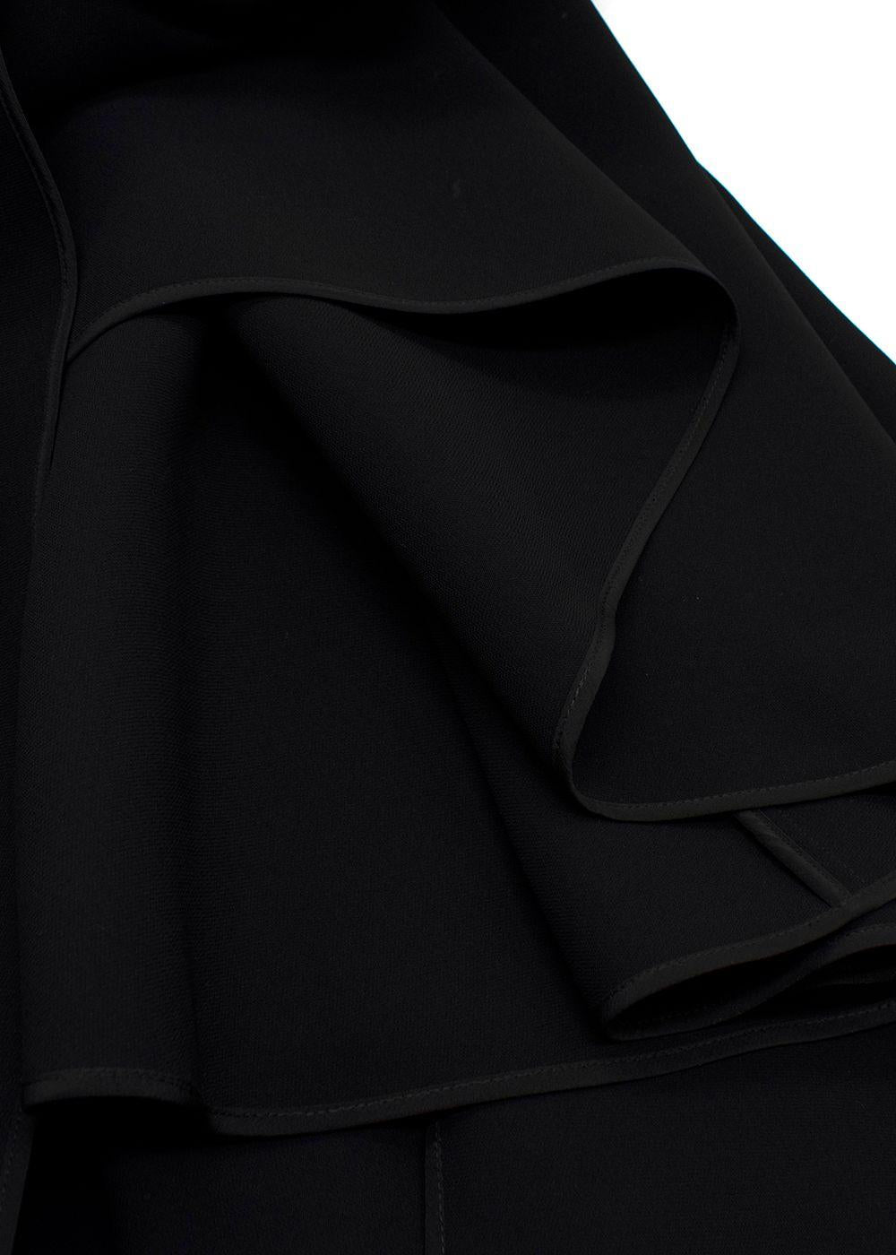 Black Flared Pleated Zip Gown