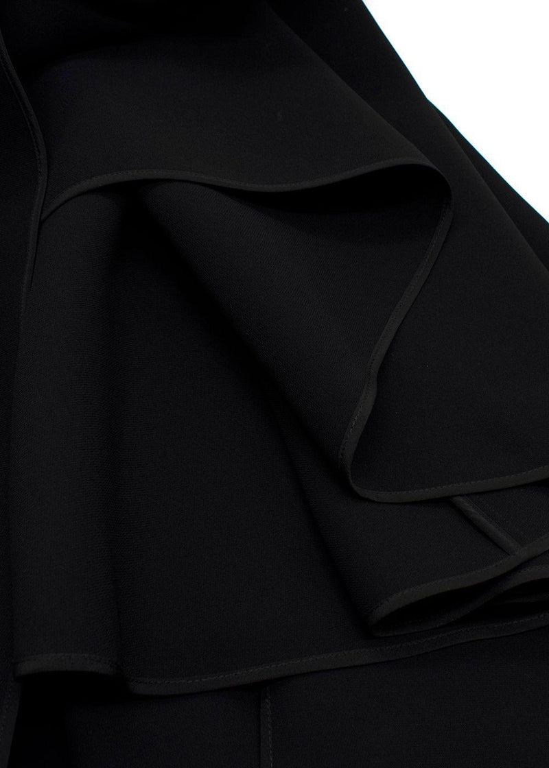 Black Flared Pleated Zip Gown