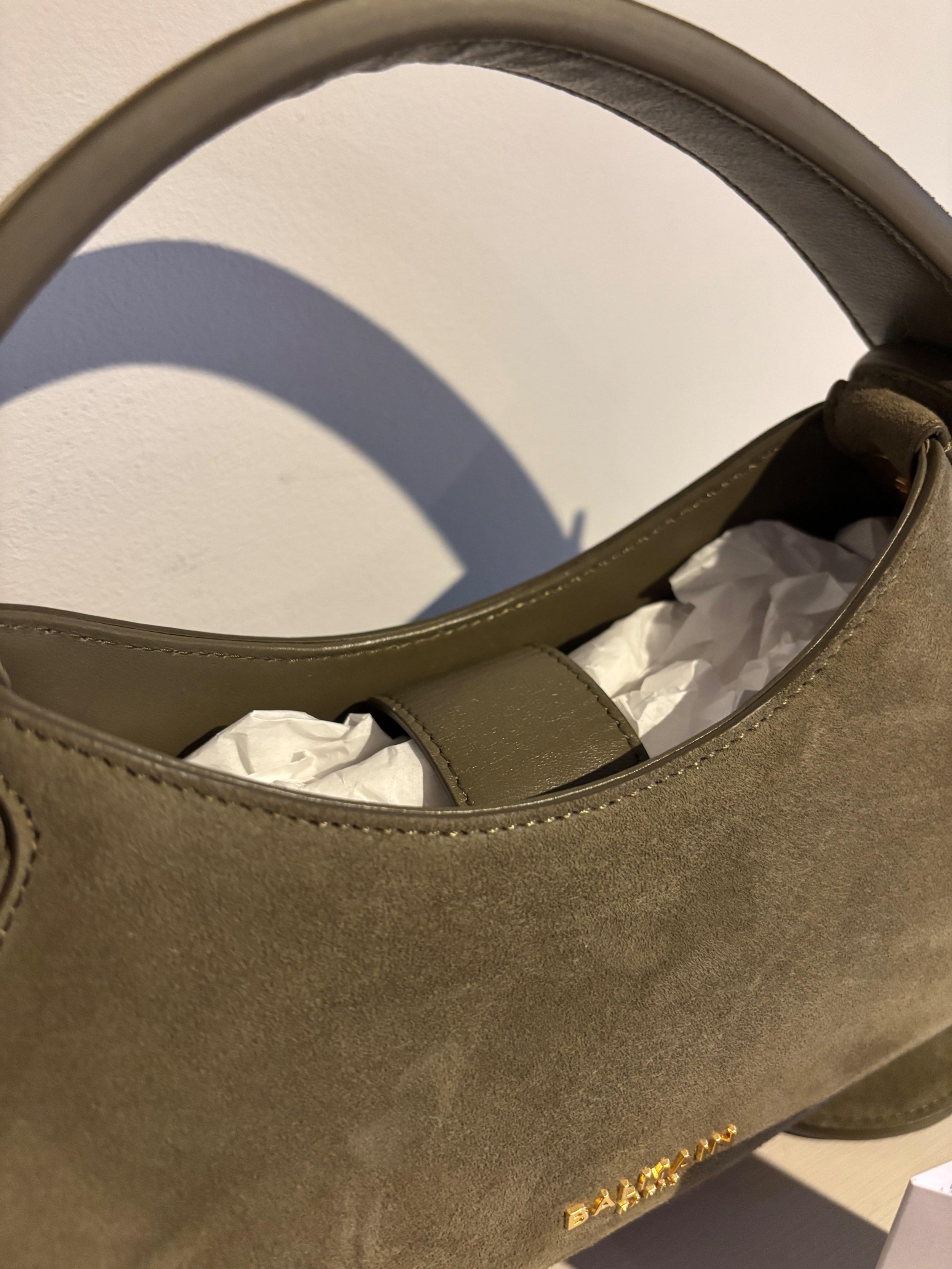 Balmain Khaki Suede Jodie Madame Bag