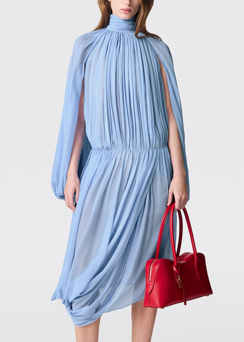 Stella McCartney Creponne Draped Silk-chiffon Midi Dress