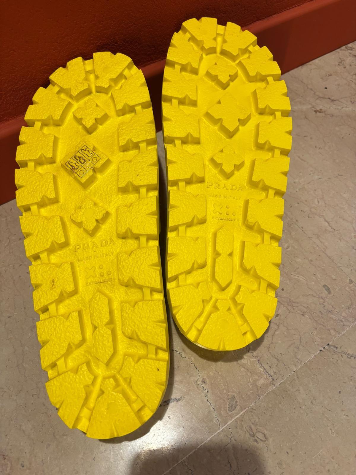 Prada Yellow Rubber Slides