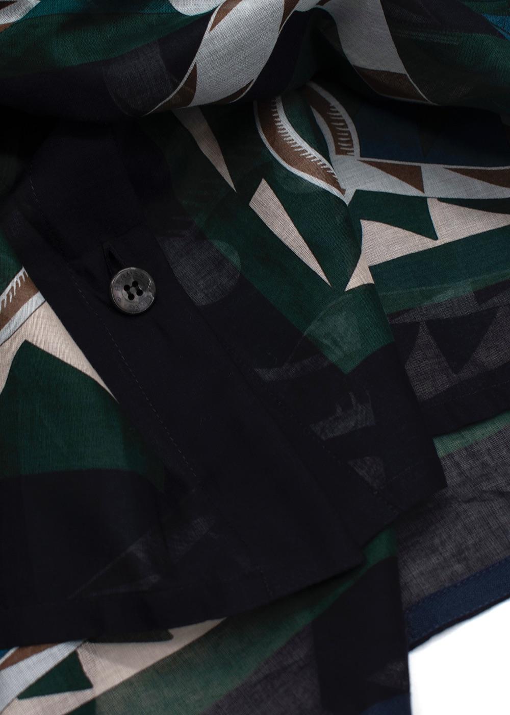 Hermes Blue Patterned Cotton Shirt