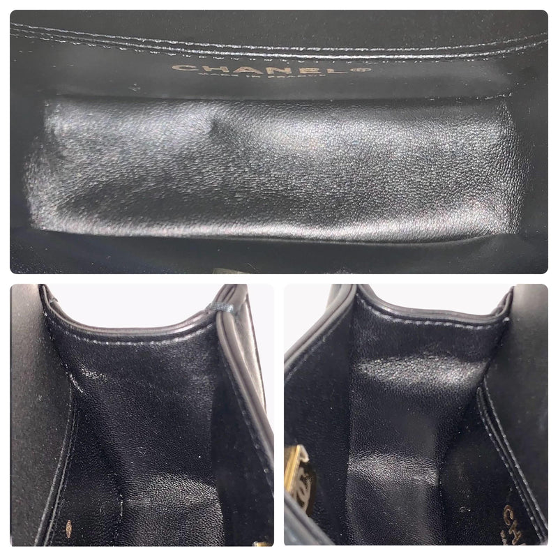 Chanel Black Chevron Mini Boy Bag