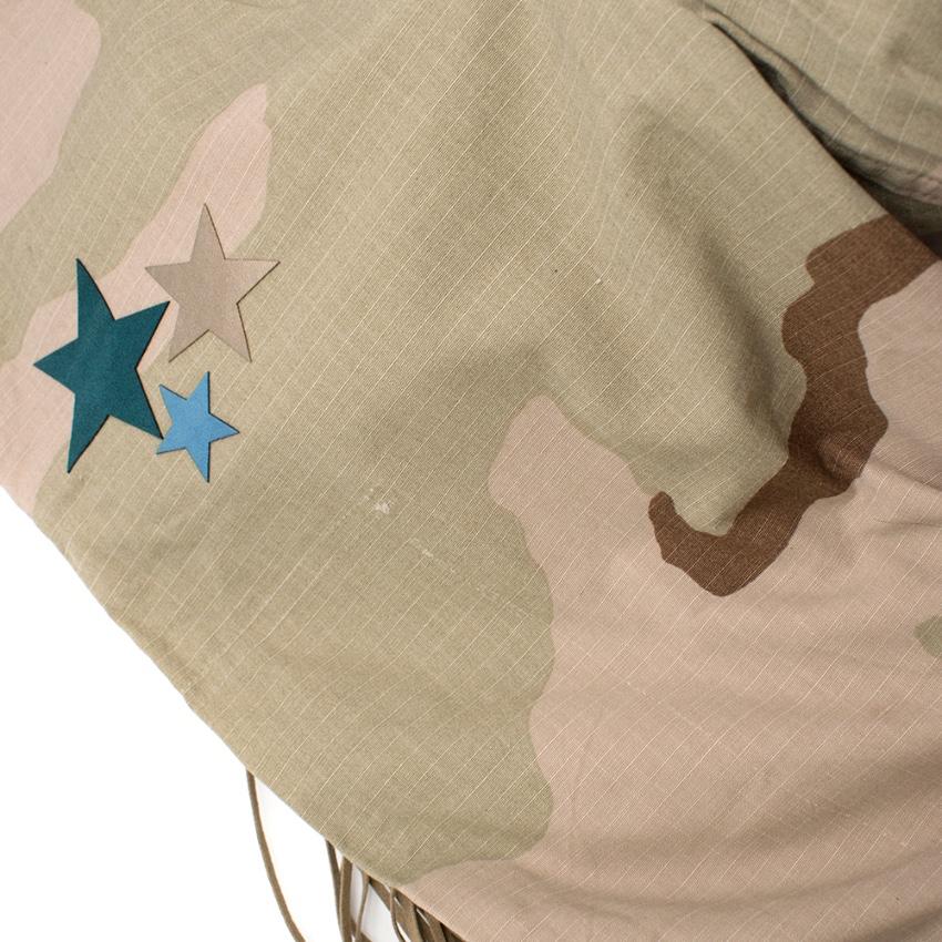 That's It! Folks Green Camo Cotton Blend Star Patches & Fringe