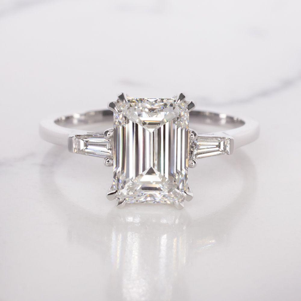 Verde 2ct Emerald Cut Lab Grown IGI Diamond Ring