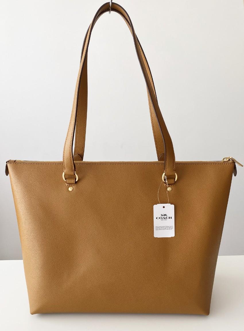 Coach caramel leather shoulder tote bag