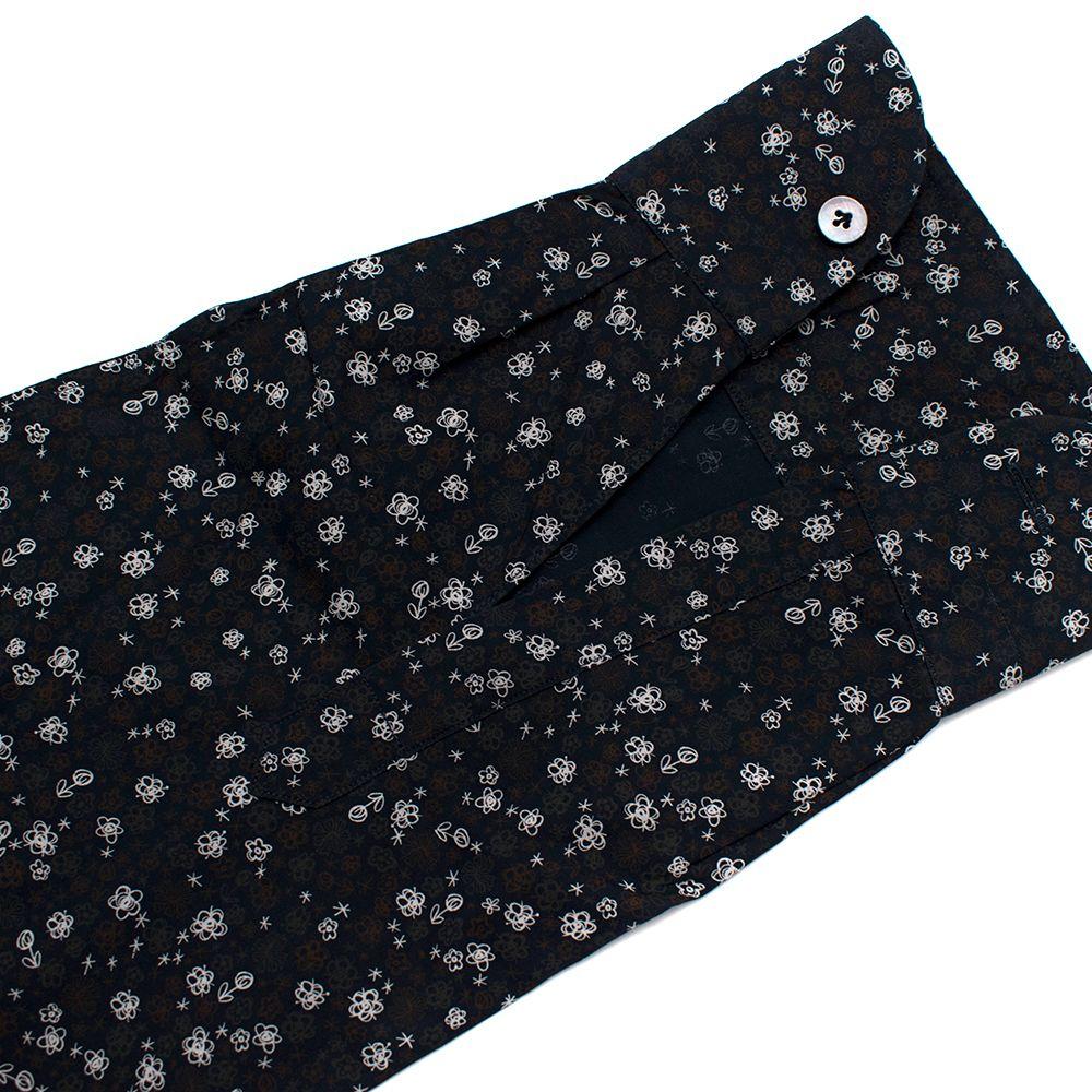 Donato Liguori Navy Abstract Flower Print Shirt