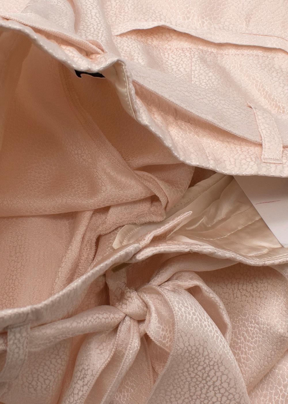 Pale pink hammered silk trousers